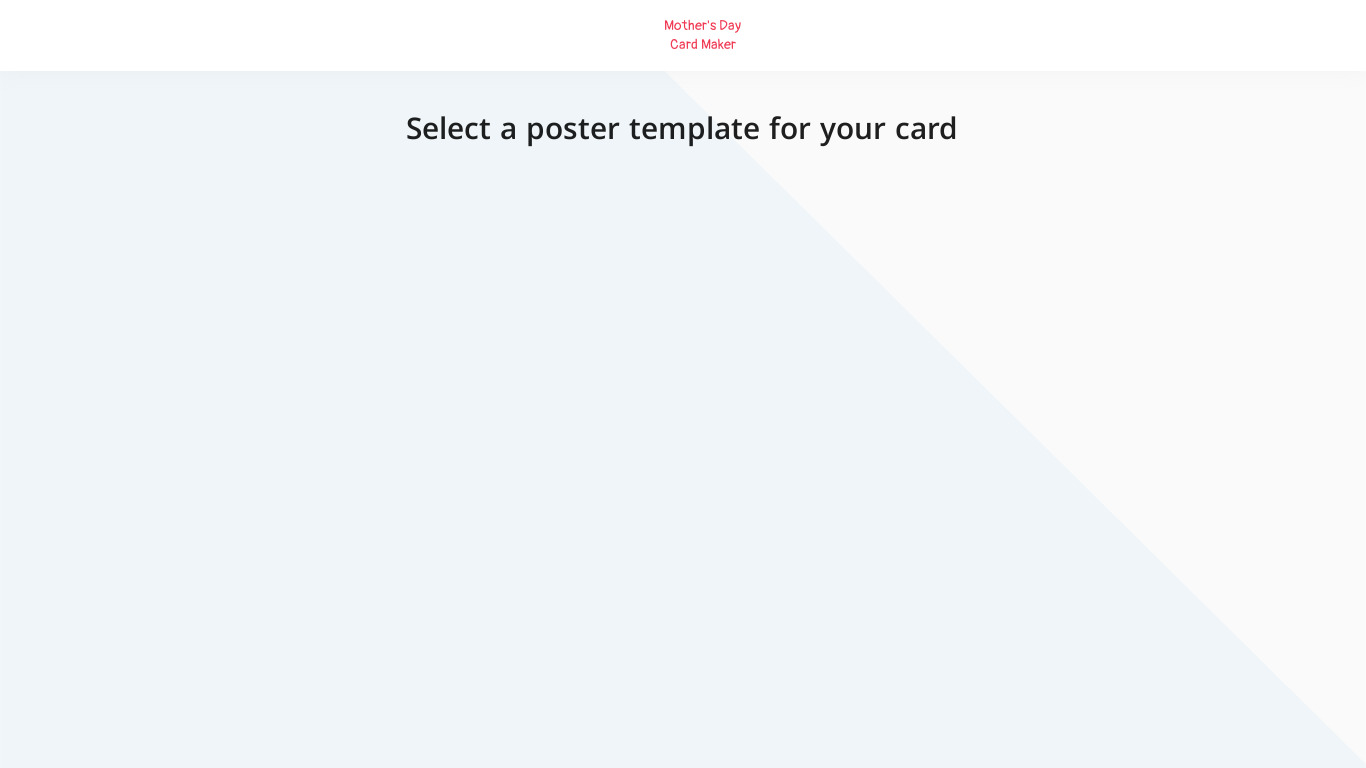 Mother's Day Card Maker Landing page