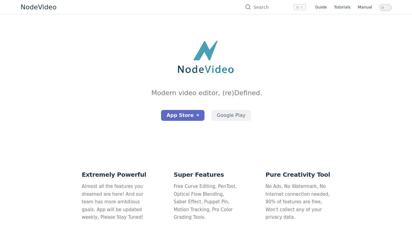 Node Video Landing page