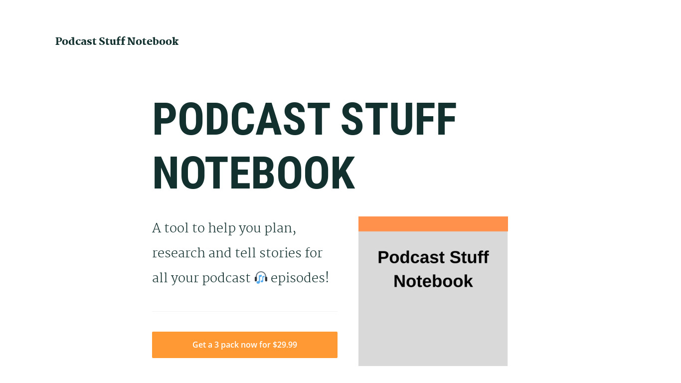 theproductangle.com Podcast Stuff Notebook Landing page