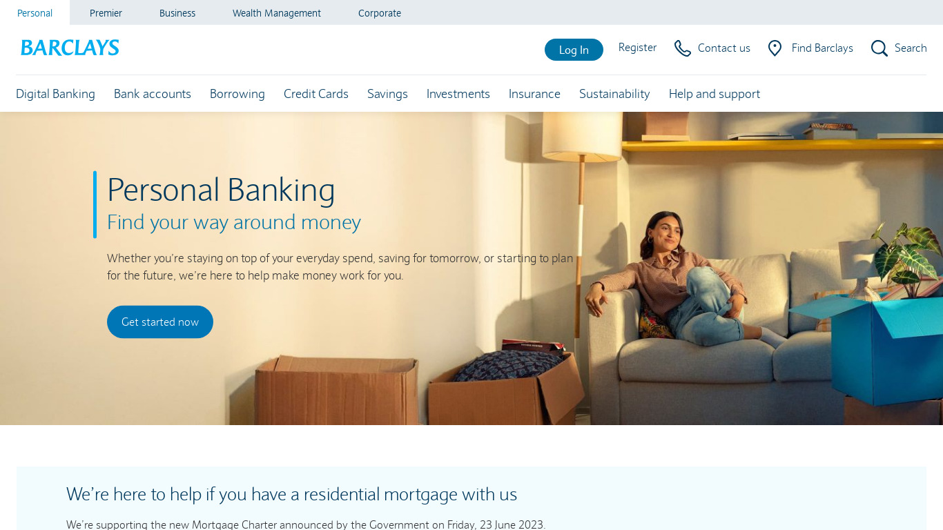 Barclays Stock Brokers Landing page