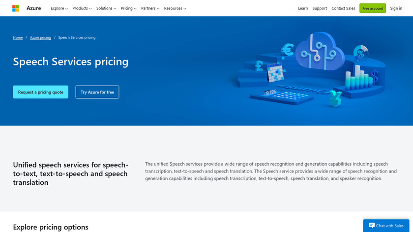 Microsoft Bing Speech API Landing Page