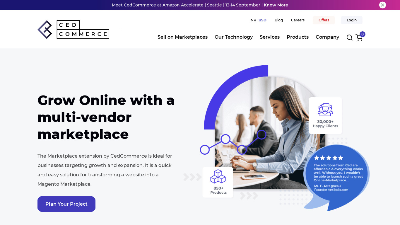 CedCommerce Marketplace Landing page