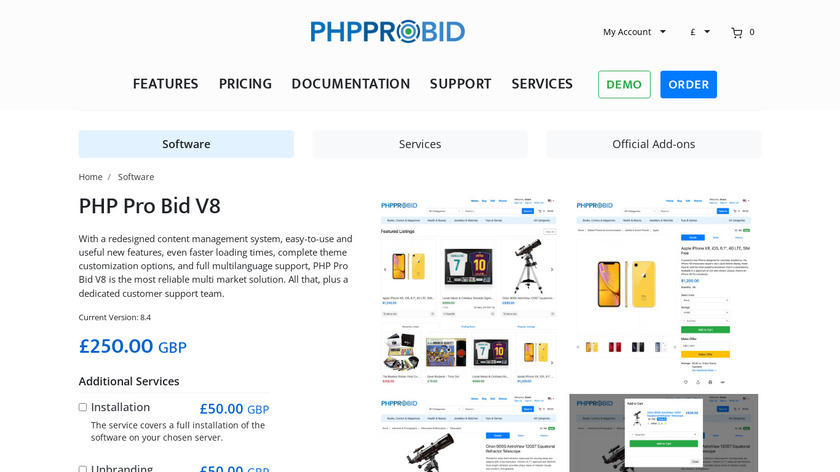PHP Pro Bid V7 Landing Page