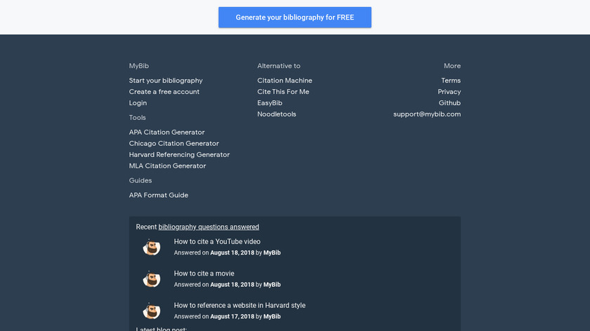 mybib.com EasyBib.com Landing Page