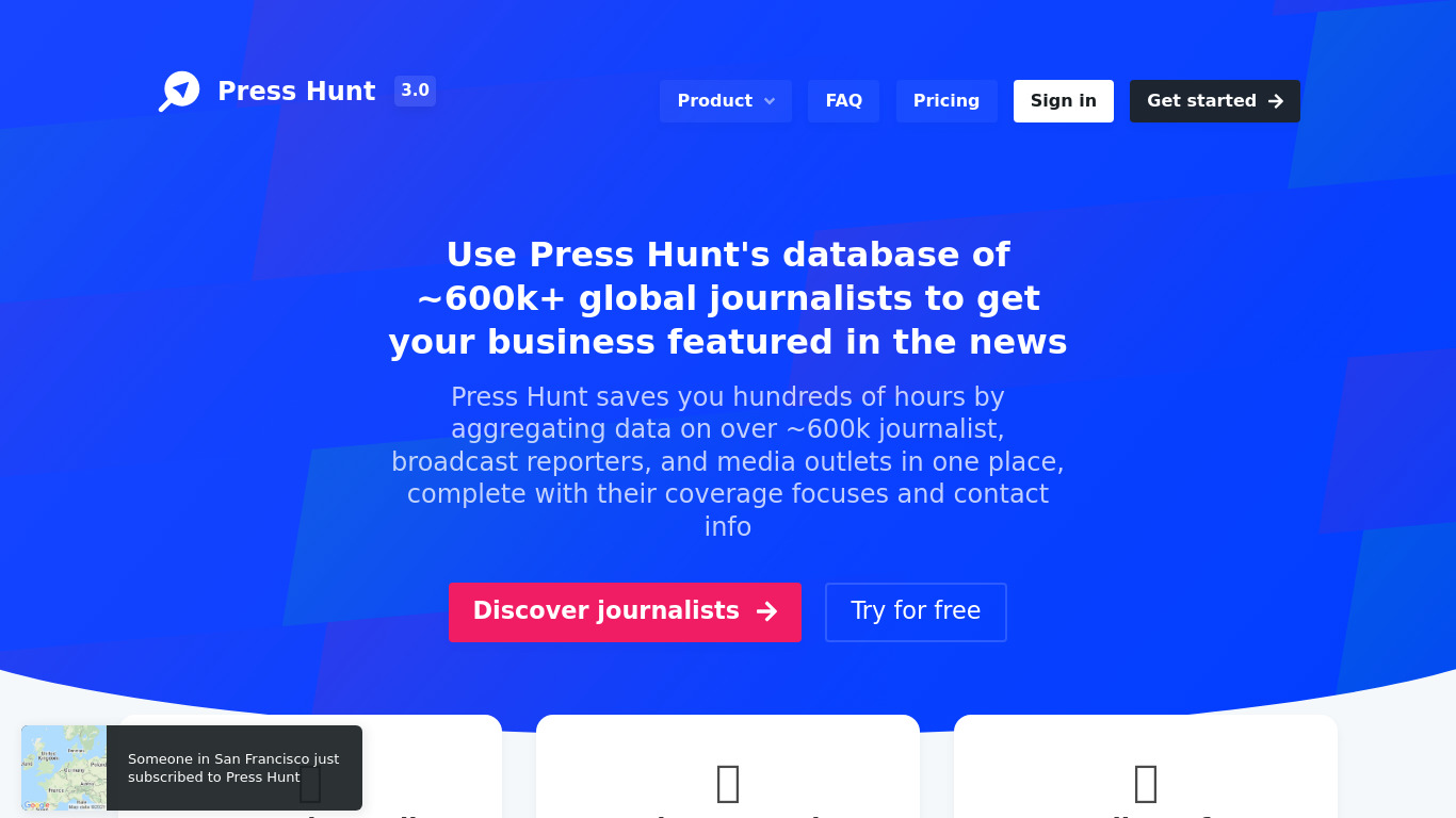 Journalist Database Landing page