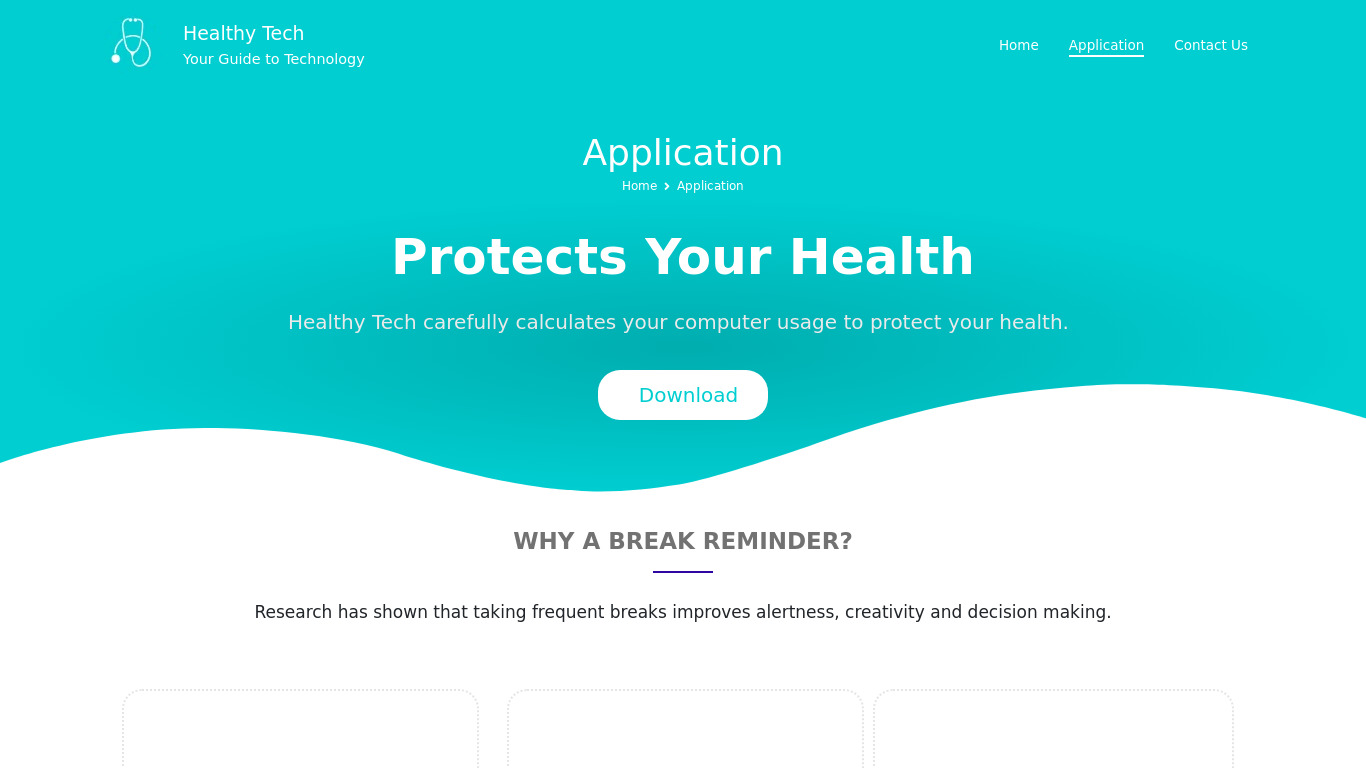 Healthy Tech Landing page