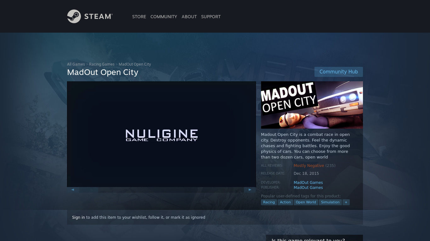 MadOut Open City Landing page