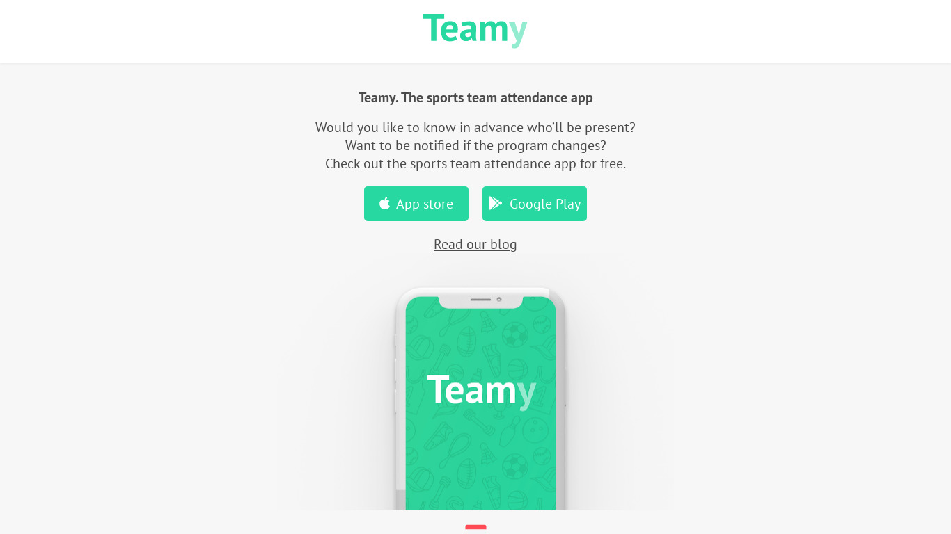 Teamy Landing page