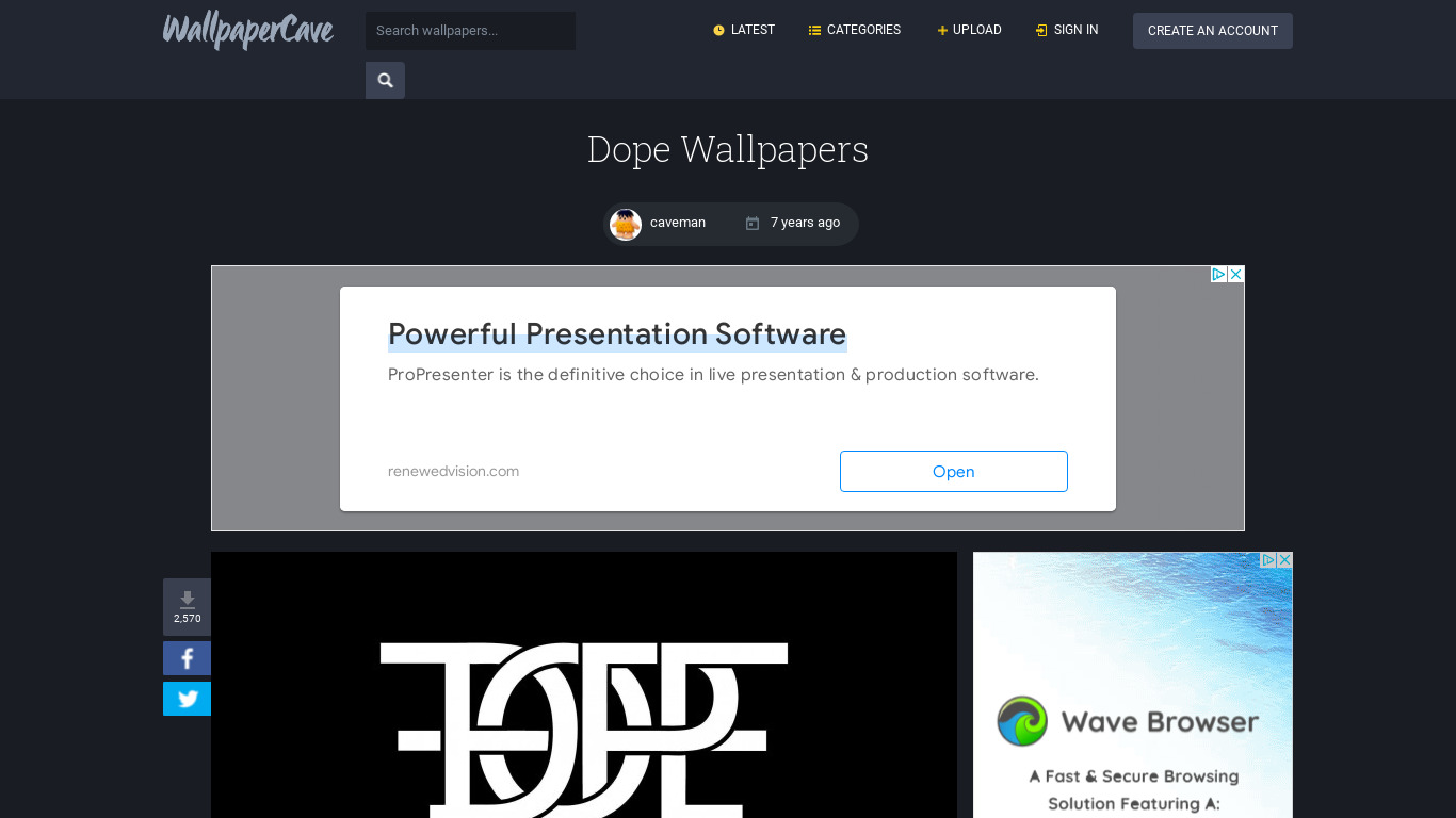 Dope Wallpapers HD Landing page