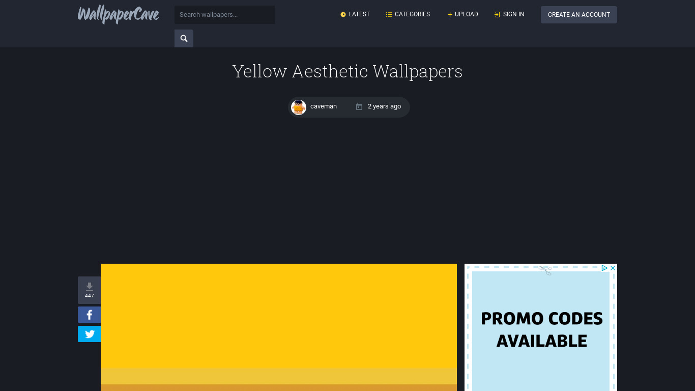 Yellow Aesthetic Wallpapers Landing page
