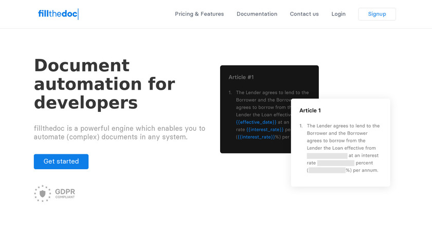 fillthedoc Landing Page
