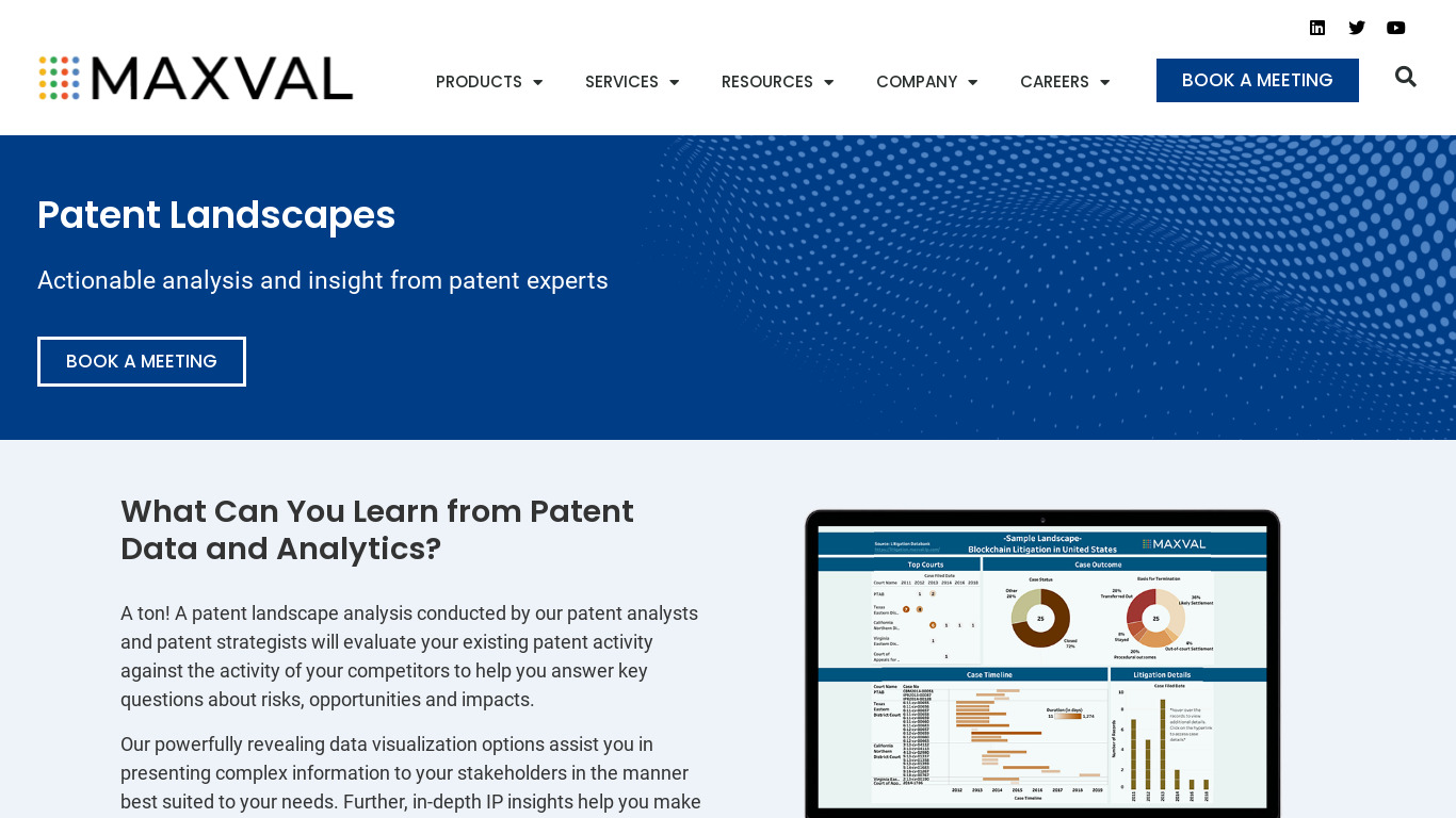 Maxval Patent Services Landing page