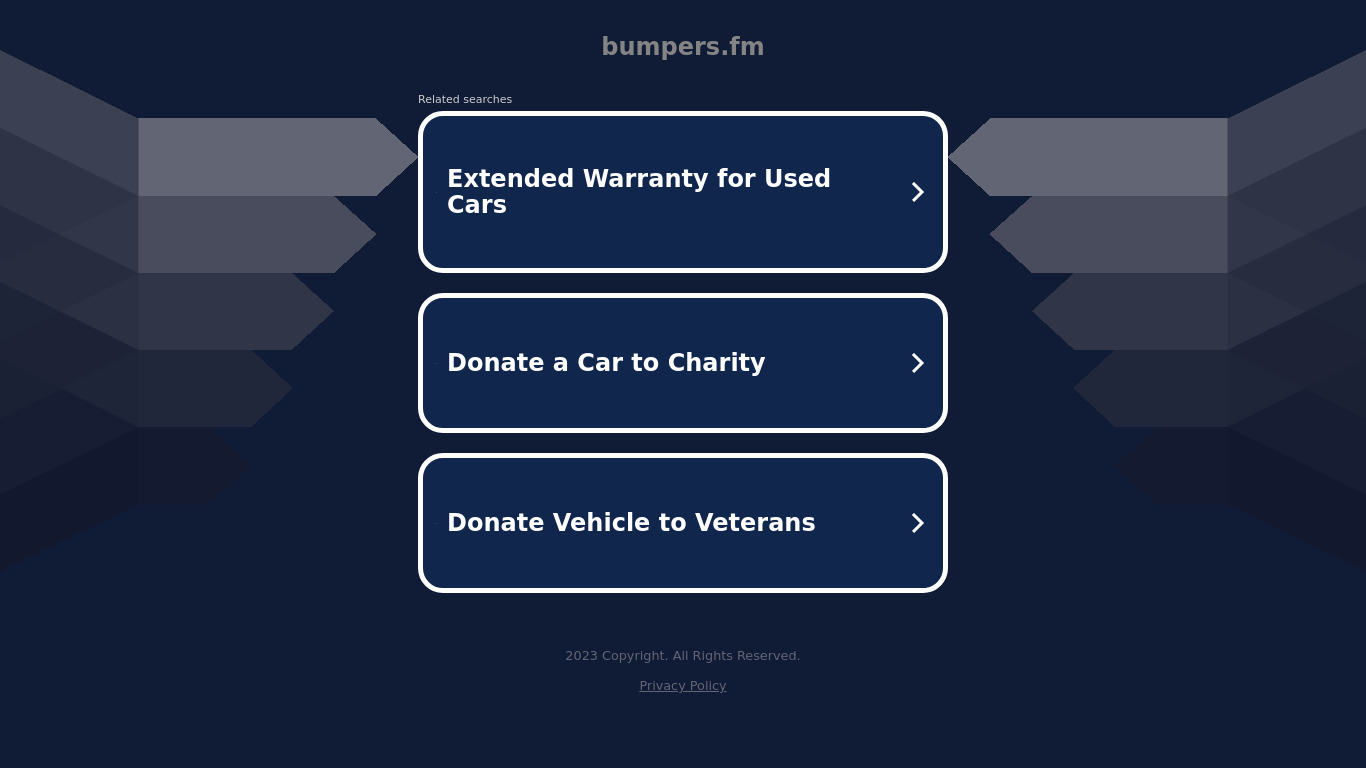 Bumpers Landing page