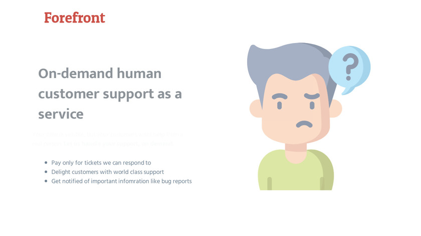 Forefront Support Landing Page