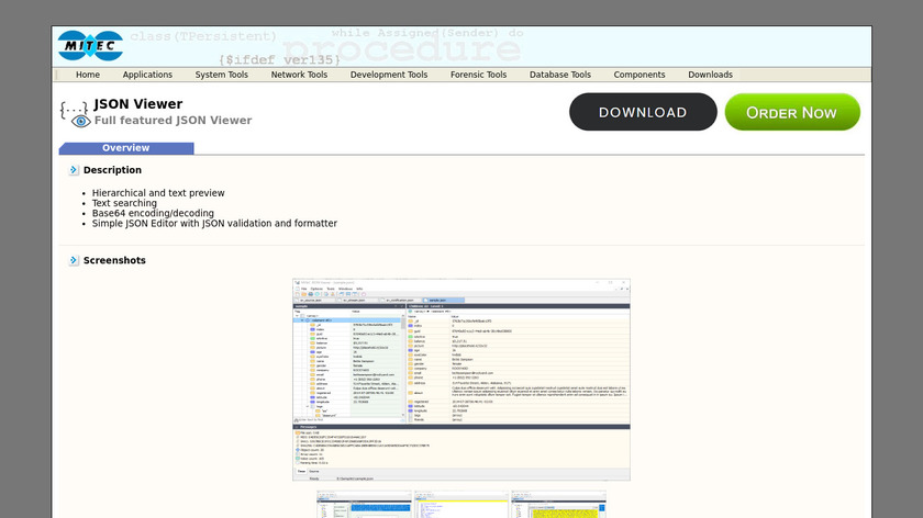 MiTeC JSON Viewer Landing Page