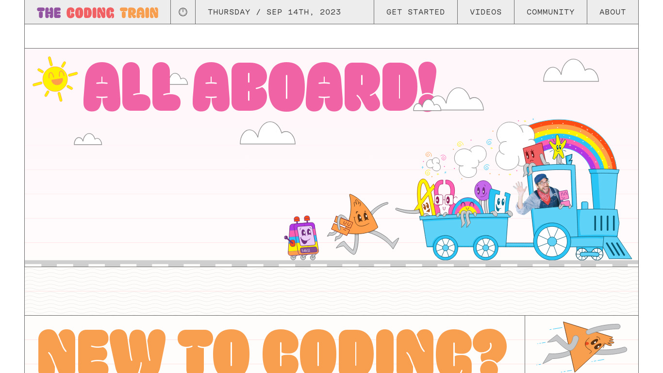 The Coding Train Landing page