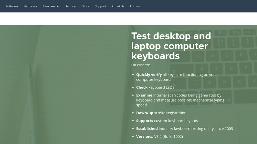 KeyboardTest Landing Page