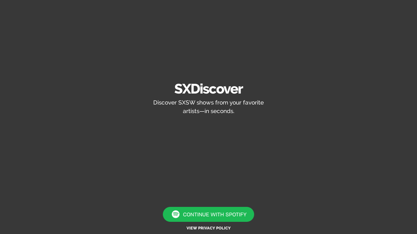 SXDiscover 2017 Landing page