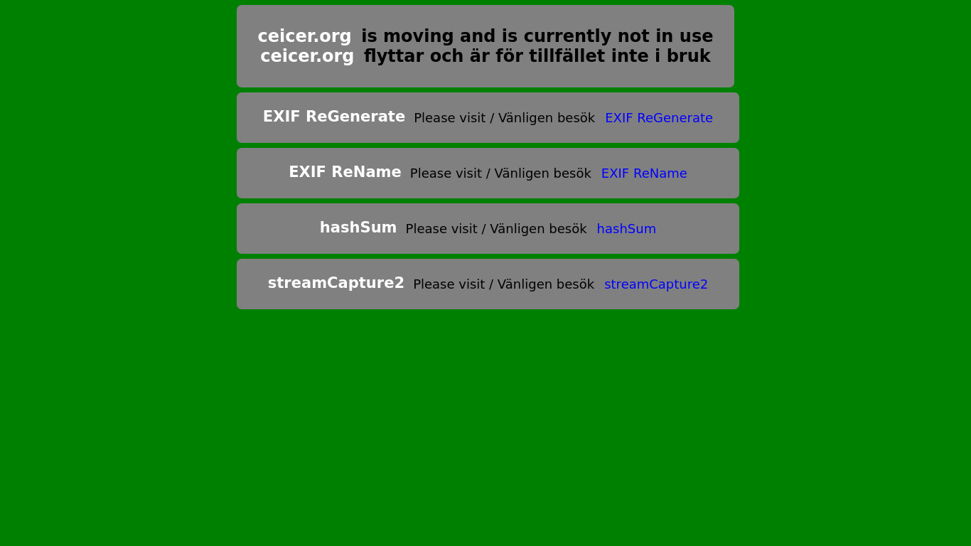 EXIF ReName Landing page