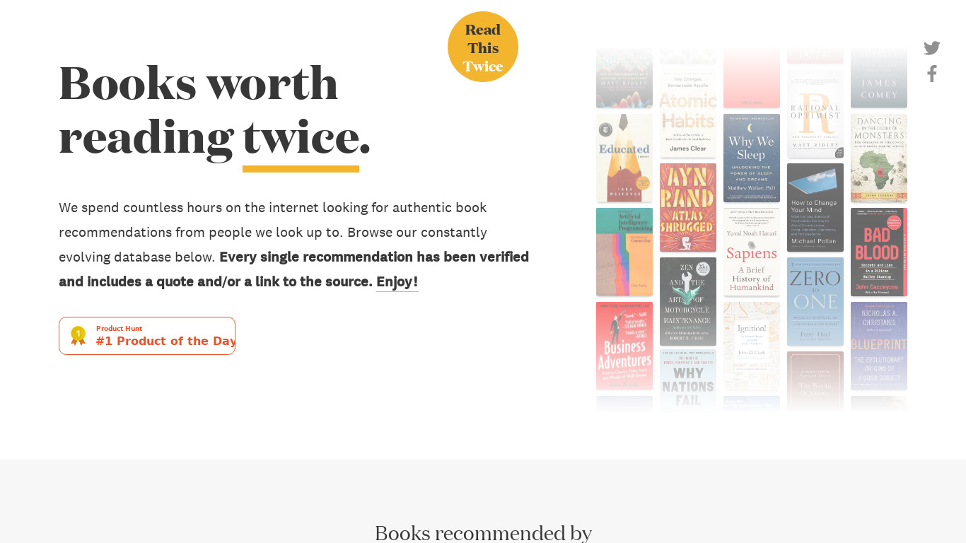 Read This Twice Landing page