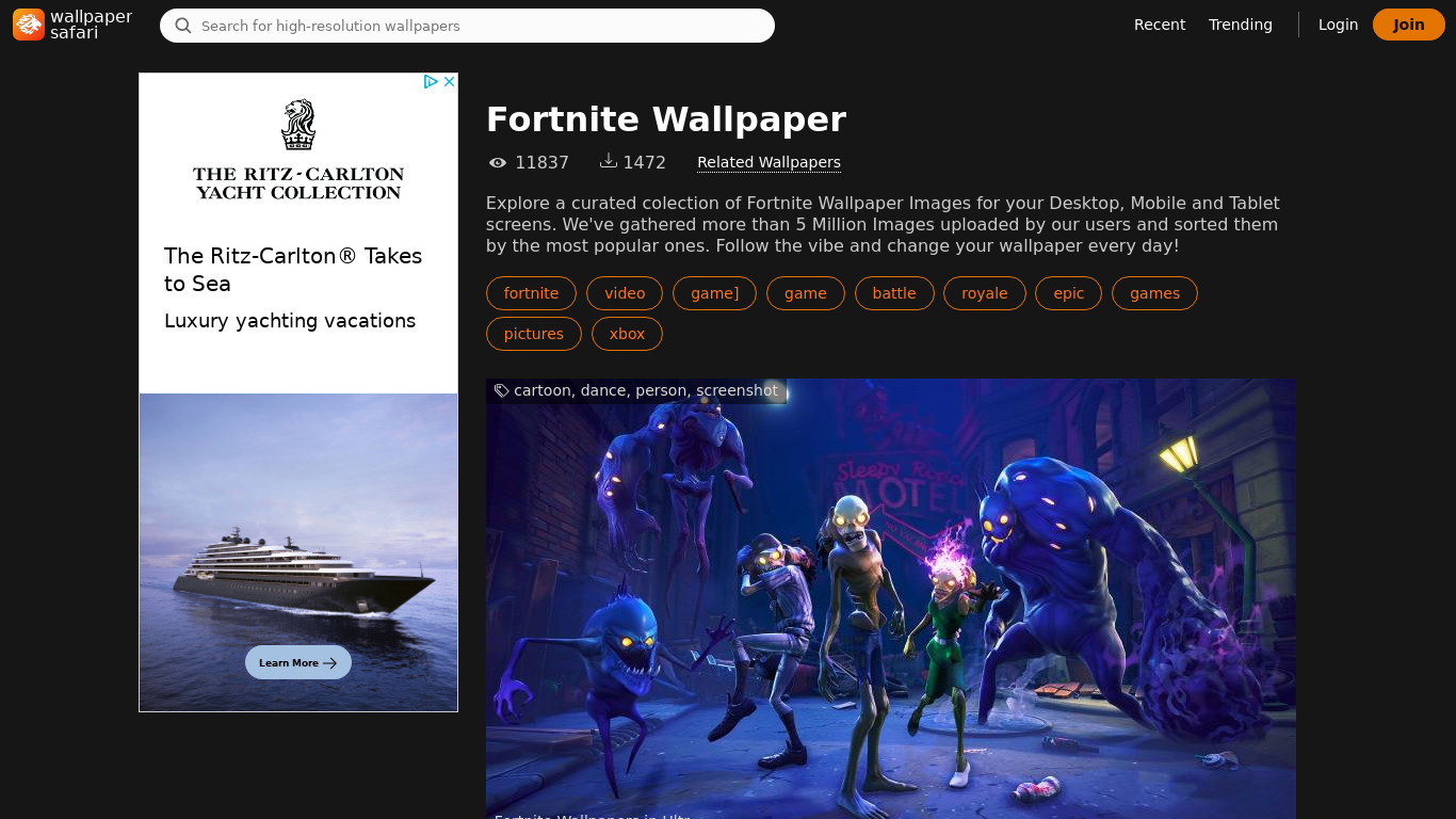 Fortnite Wallpapers Landing page