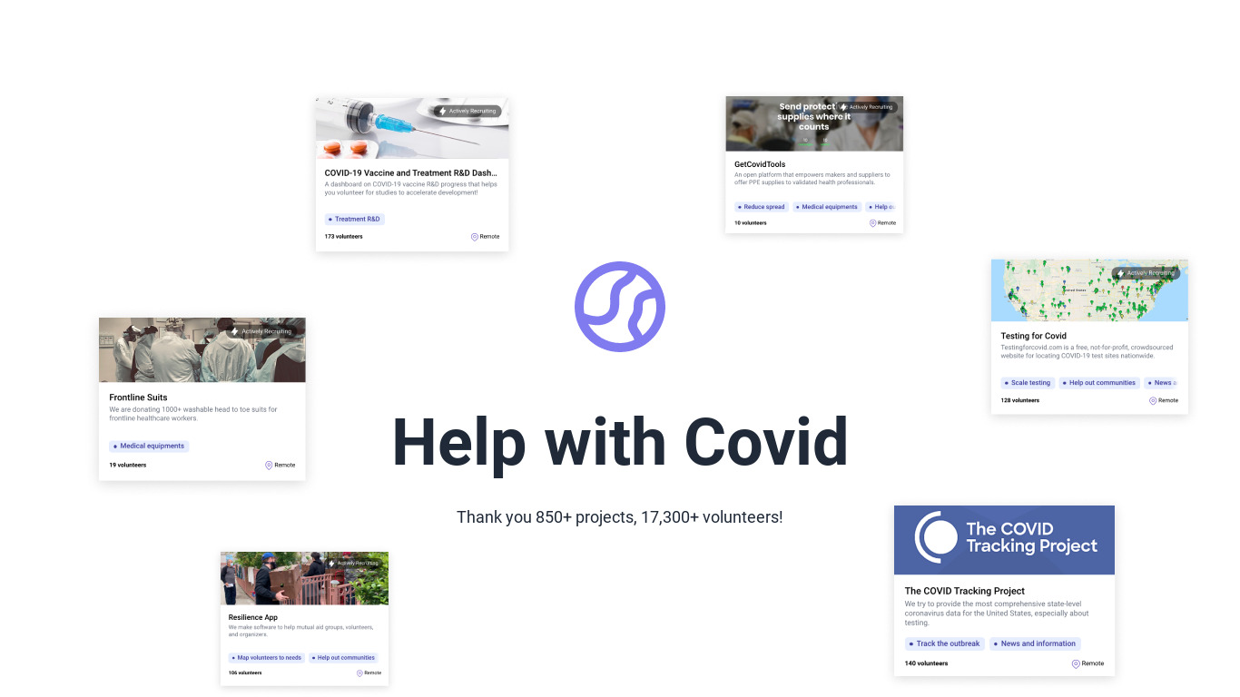 Help with Covid Landing page