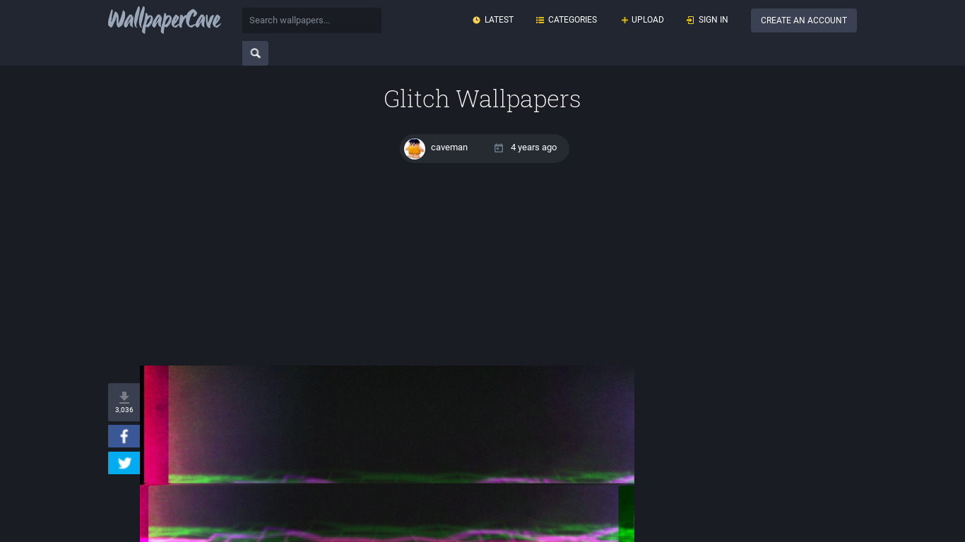 Glitch Wallpapers Landing page