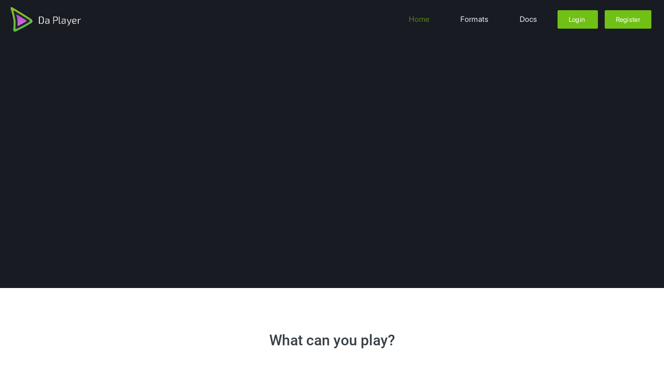 Da Player Landing page