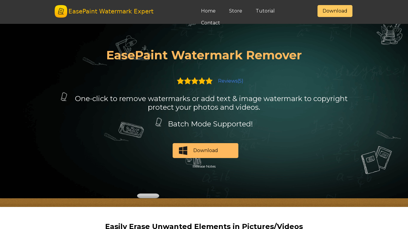 EasePaint Watermark Remover Landing page