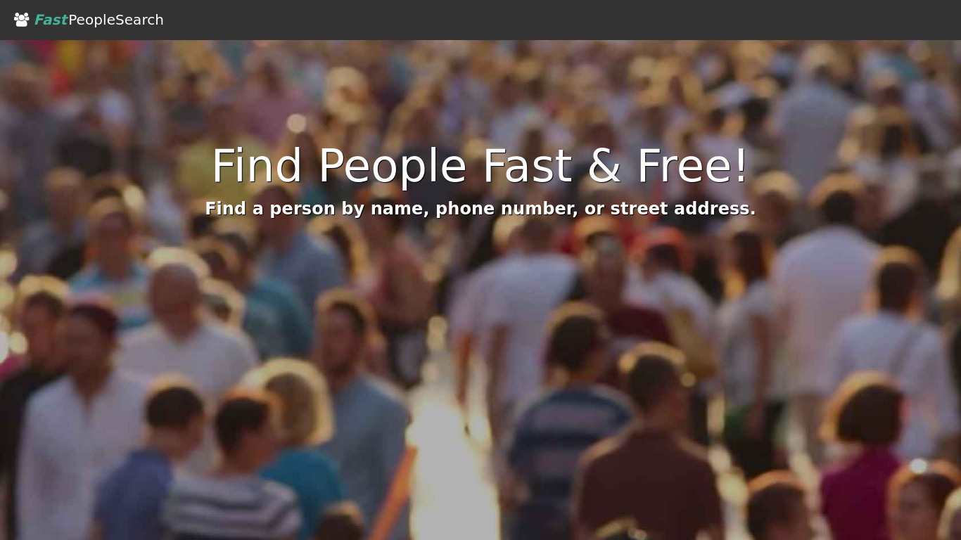 FastPeopleSearch Landing page
