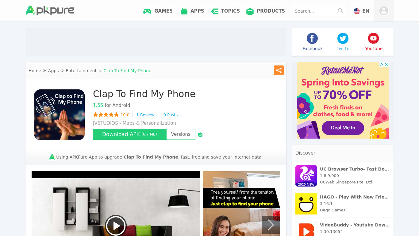 Clap To Find My Phone Landing page