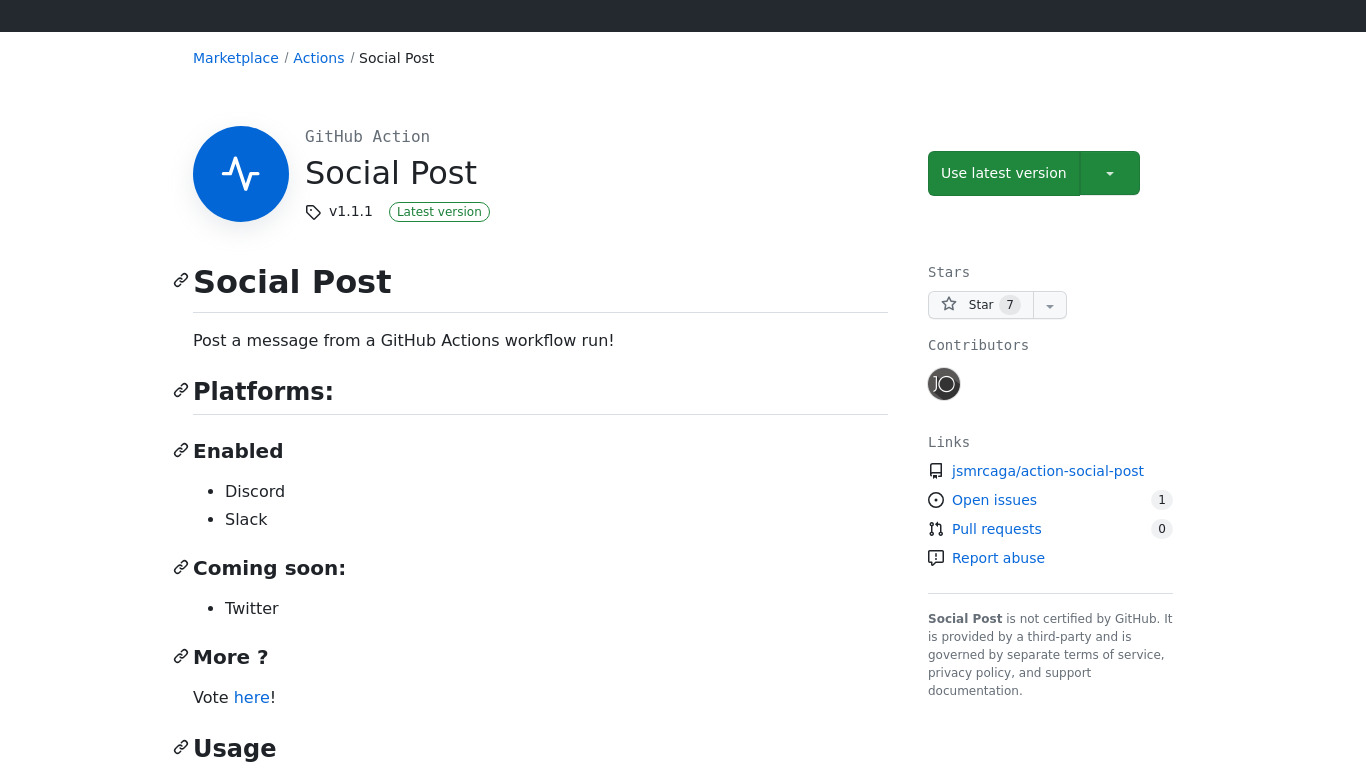 Social Post Landing page