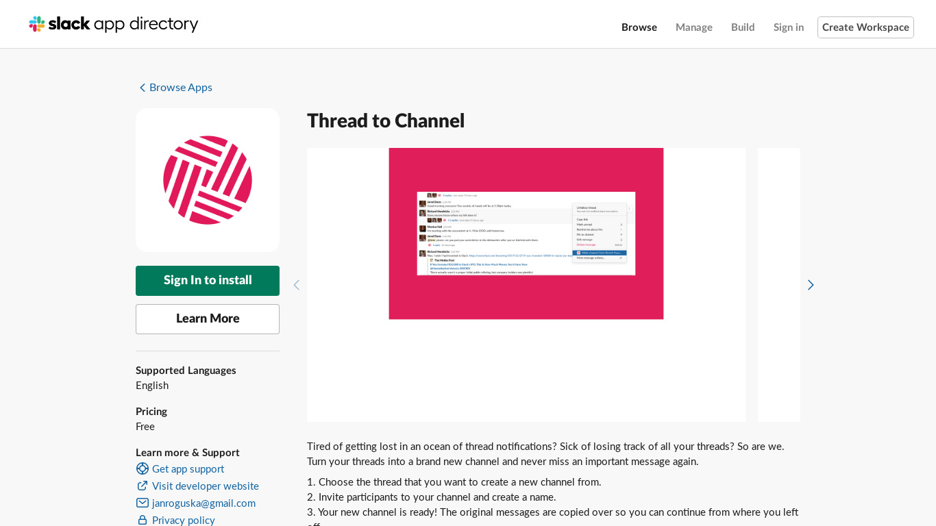 #thread-to-channel Landing page