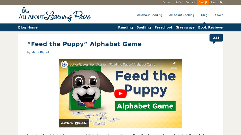 Learning Letters Puppy Landing Page