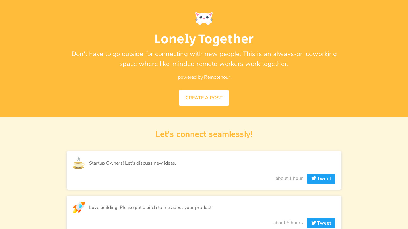 Lonely Together Landing page