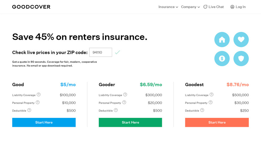 Goodcover Landing Page