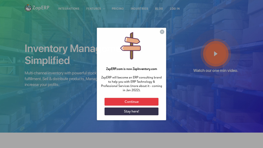 ZapERP Landing Page