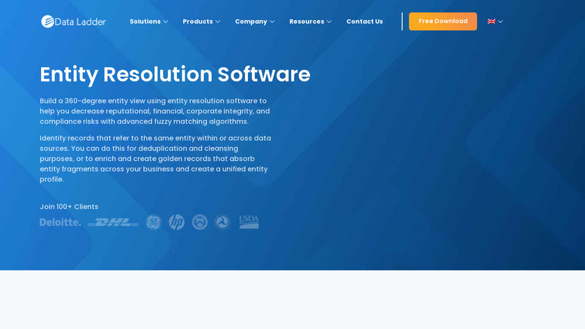 Data Ladder Entity Resolution Software Landing Page