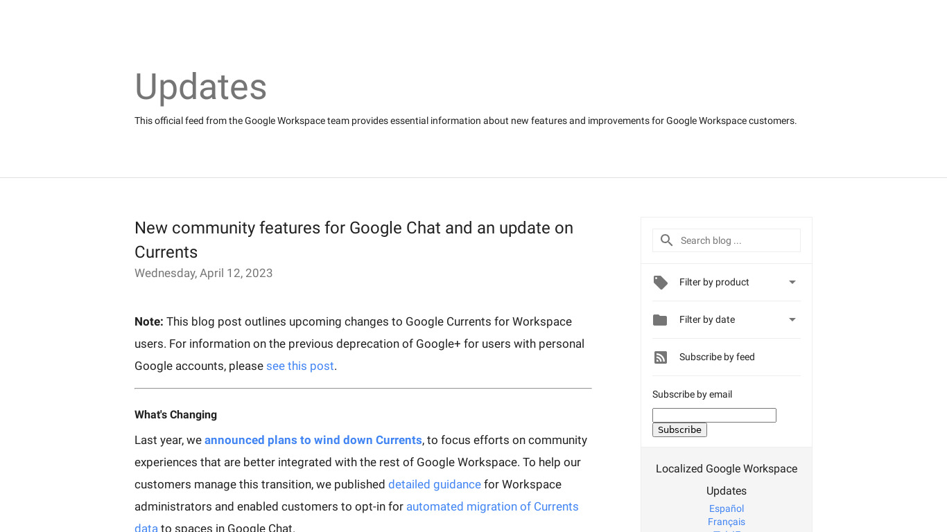 Google +1 Landing page