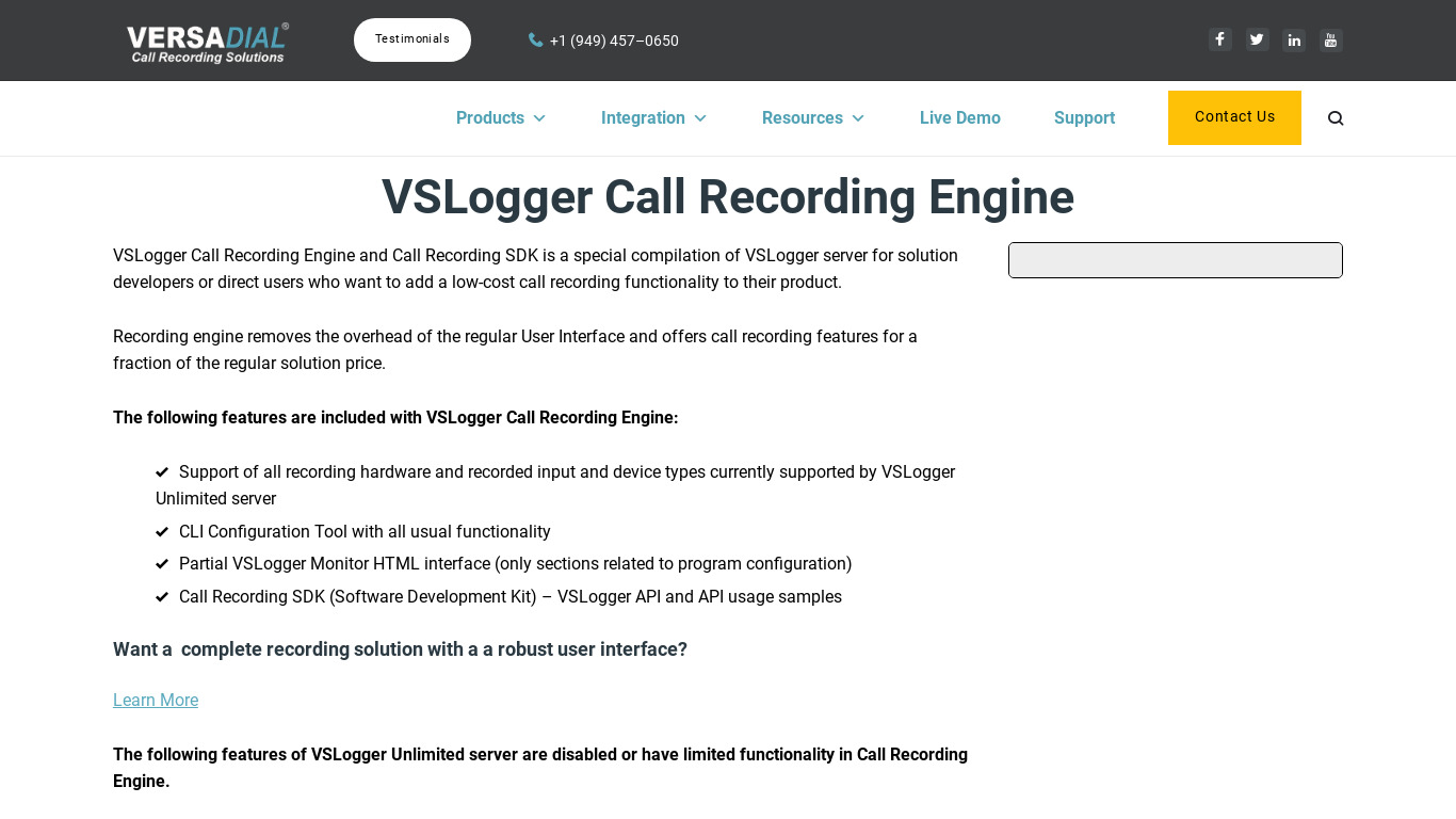 VSLogger Unlimited Landing page