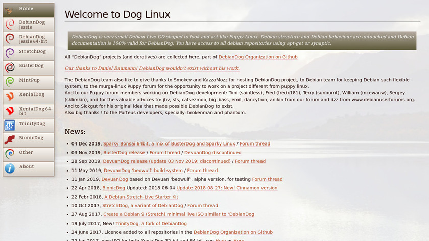 DebianDog Landing Page
