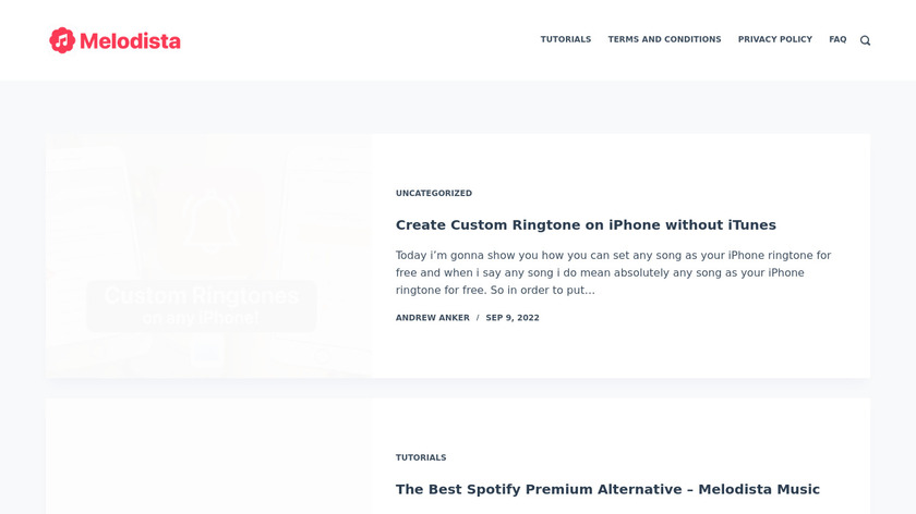 Melodista Music Landing Page