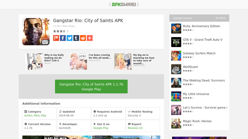 Gangstar Rio: City of Saints Landing Page