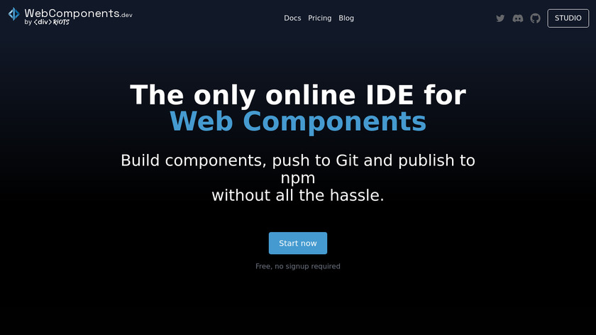 WebComponents.dev Landing Page