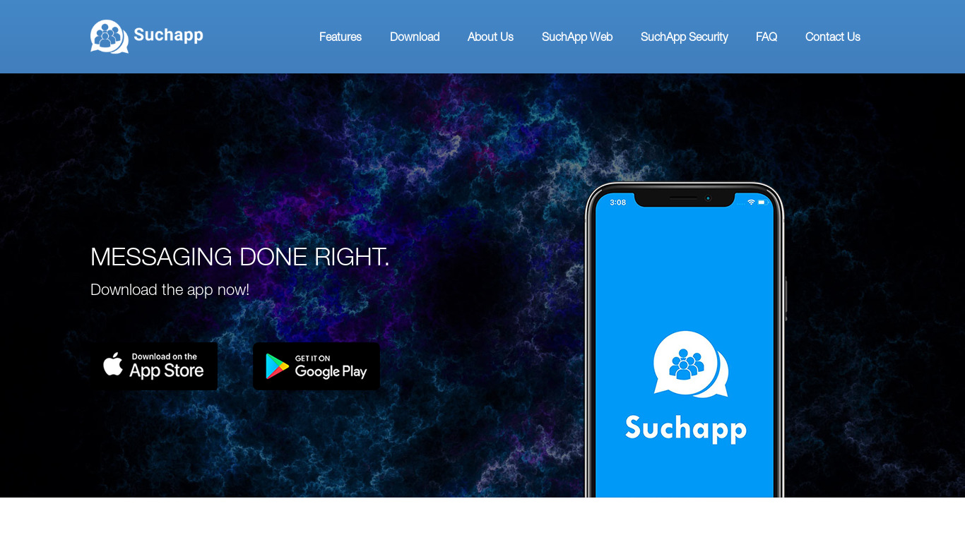 SuchApp Landing page