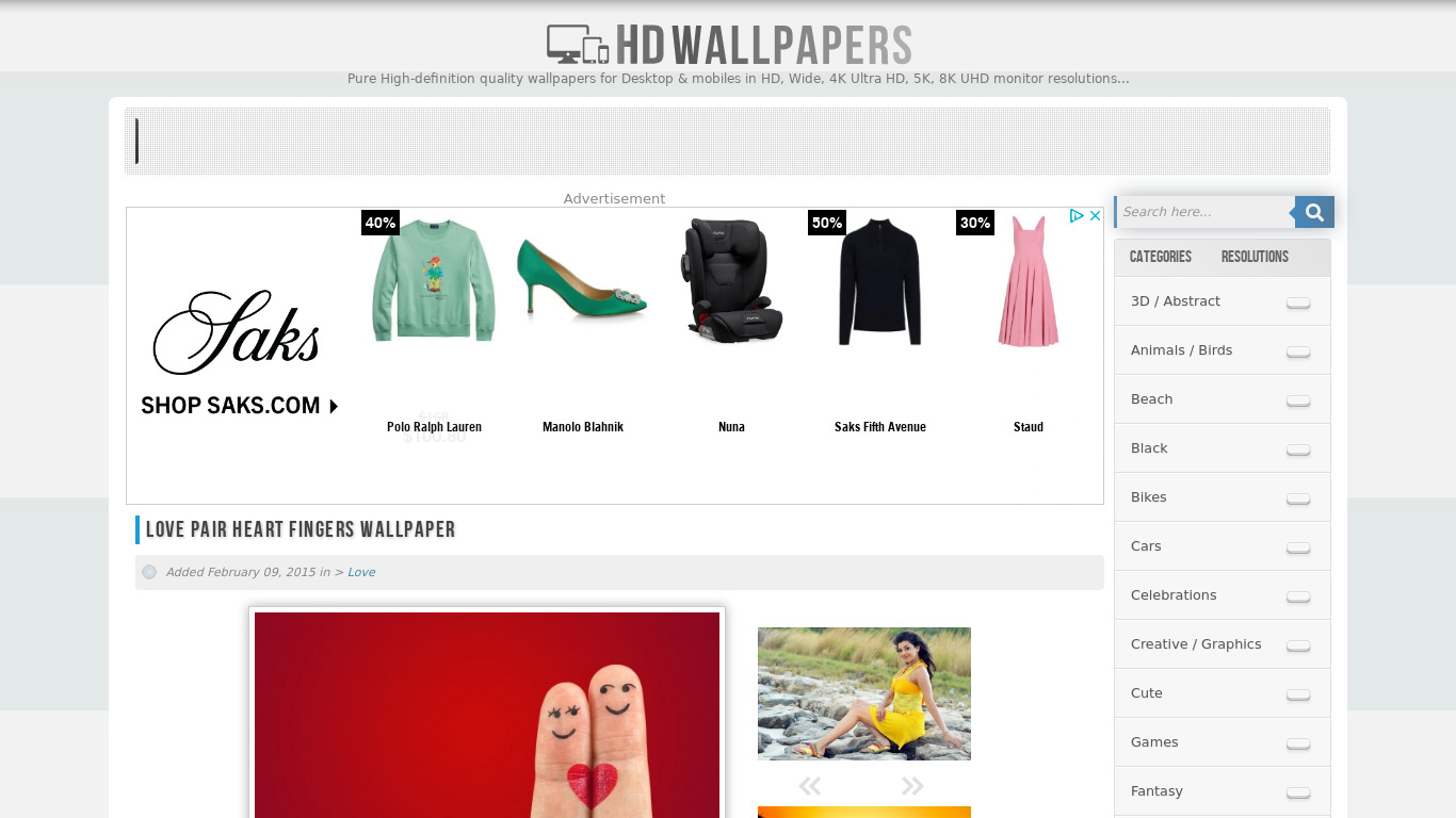 Finger Heart Wallpapers HD Landing page