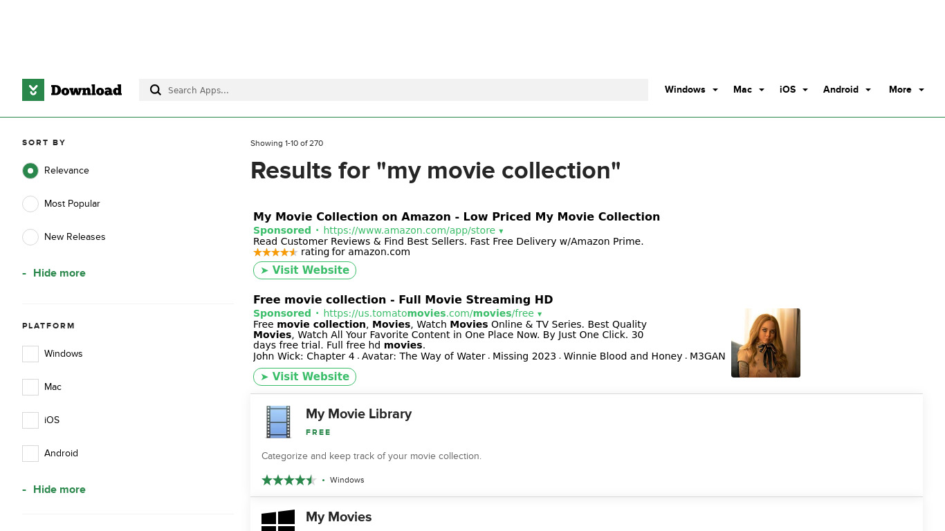 My Movie Collection HD Landing page