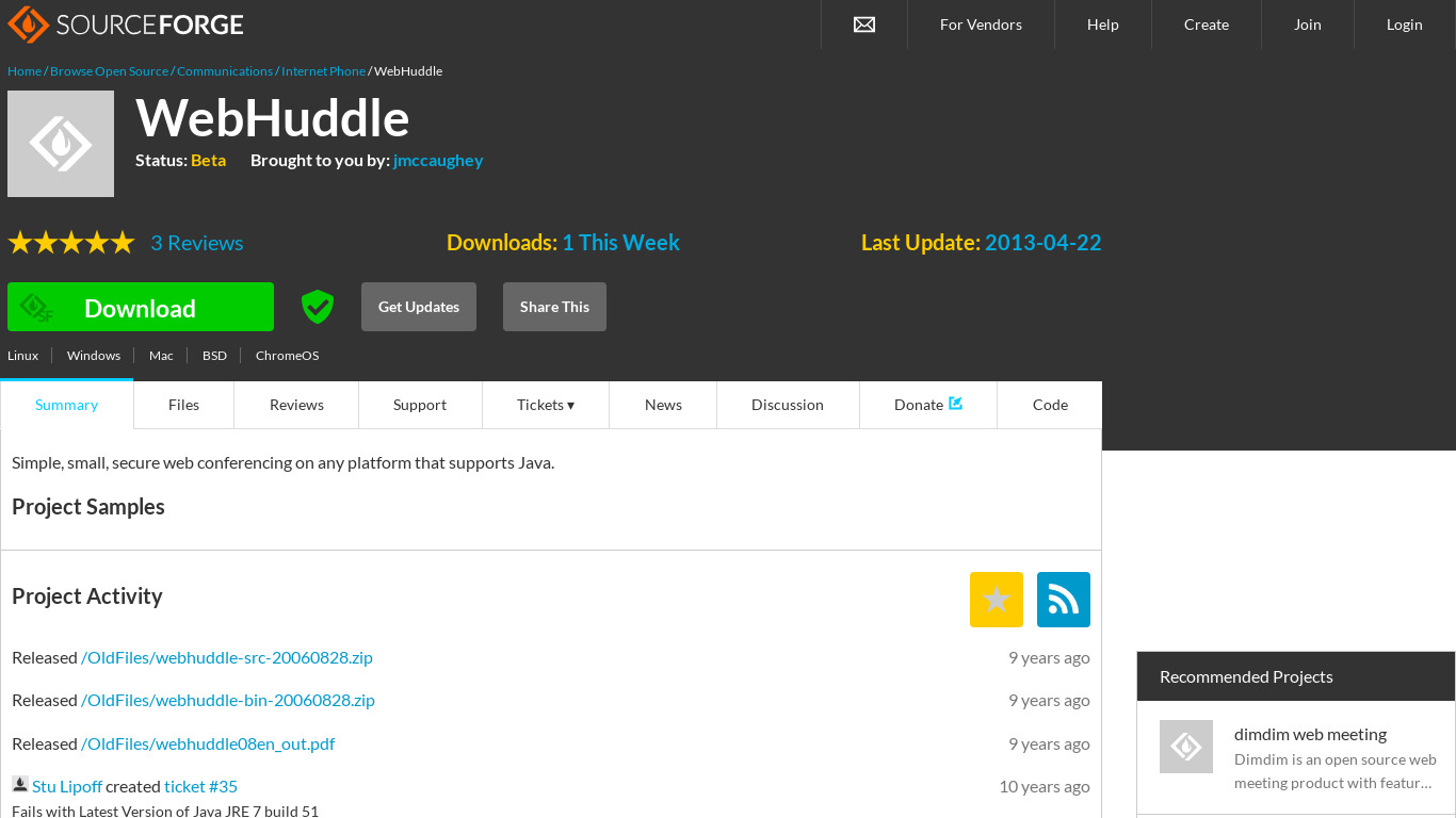 WebHuddle Landing page