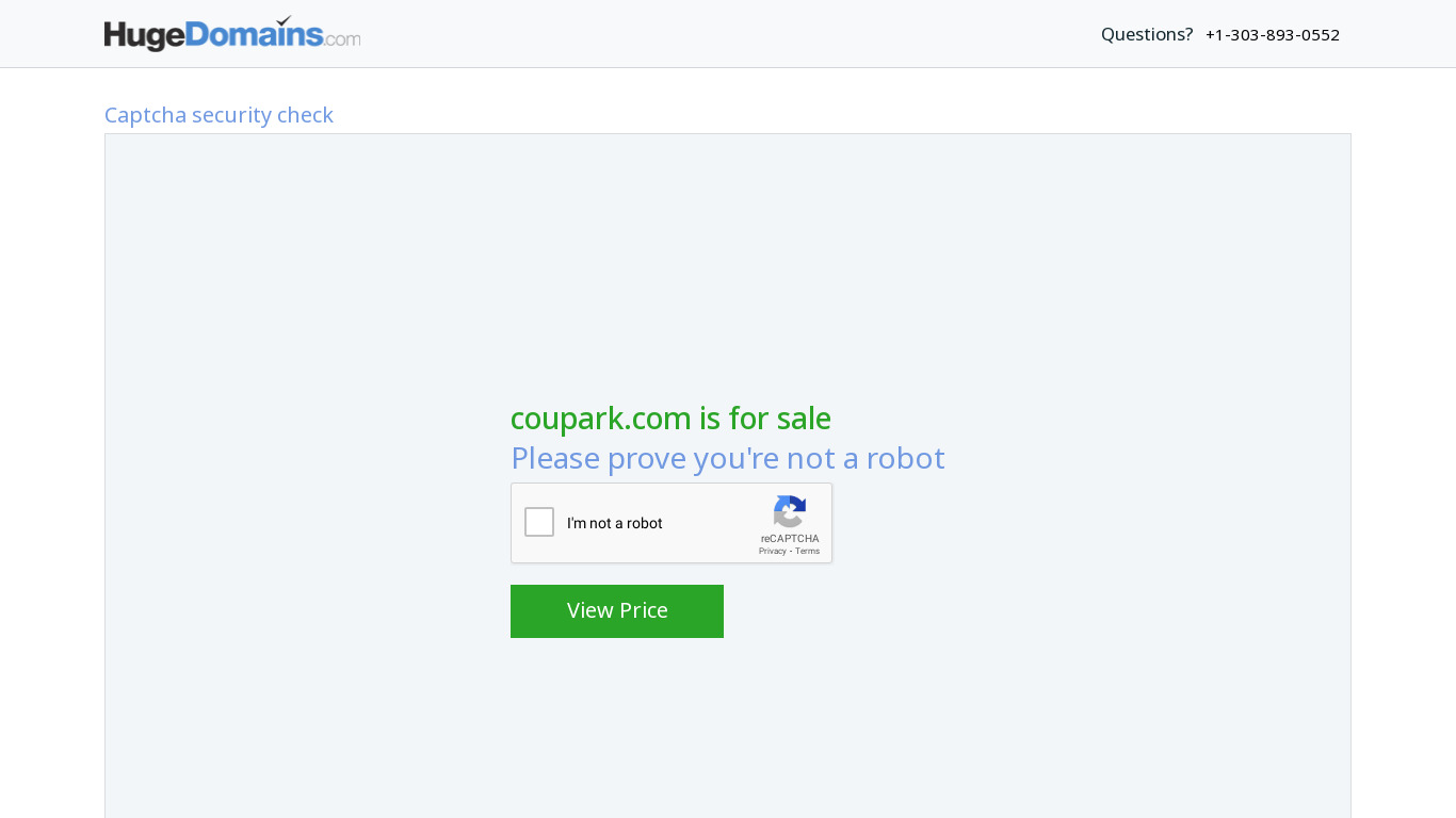Coupark Landing page