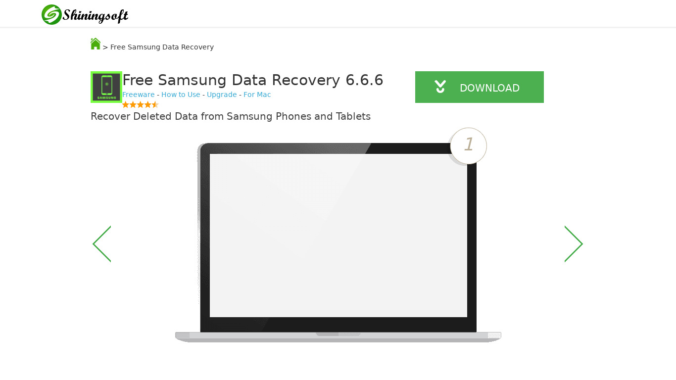 Free Samsung Data Recovery Landing page
